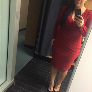 Red long sleeve dress